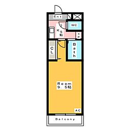 A・City姫小川 1Kの間取図画像