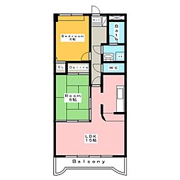 ラヴィル 2LDKの間取図画像