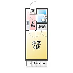 K&Kハイツ 1Kの間取図画像