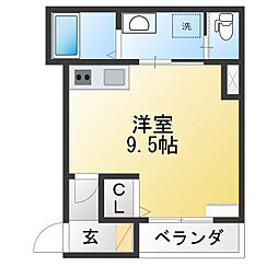ターナ今池 ワンルームの間取図画像