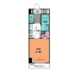 ドゥエル常楽-朝日- 1Kの間取図画像