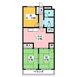 サンヴィラキヨス 3LDKの間取図画像