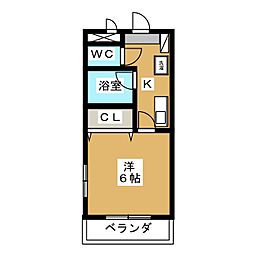 ヴィレッジあざみ野（Ｖｉｌｌａｇｅ　あざみ野） 4階1Kの間取り