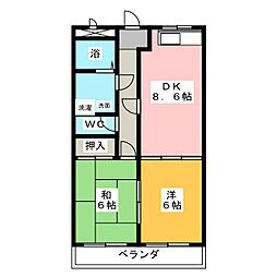 メゾンドフォーレ大塚 3階2DKの間取り
