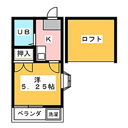 Ｌｉｖｅｘ小池 2階1Kの間取り