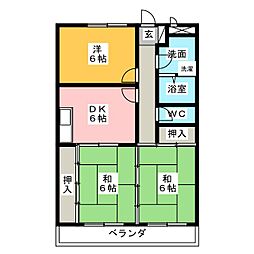 メゾンコスモ 3DKの間取図画像