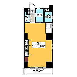 ボン・ヴィヴァン新清洲 2階ワンルームの間取り