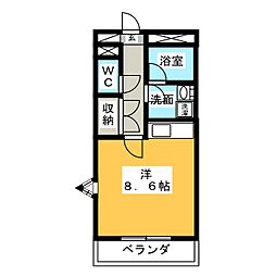 メゾンドＦ 3階ワンルームの間取り