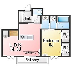 すず雅 1LDKの間取図画像