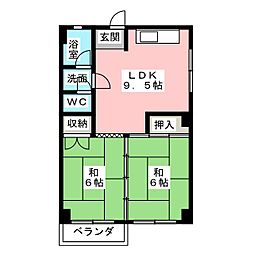 ヴィラコスモス 2LDKの間取図画像
