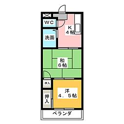 サンセット77 2Kの間取図画像