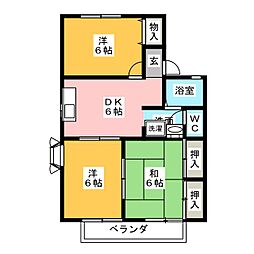 レジデンス五条 3DKの間取図画像