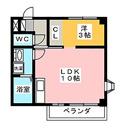 コーポ東出 1LDKの間取図画像