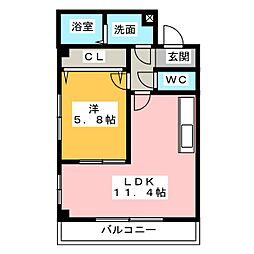 CoqGasseau 1LDKの間取図画像