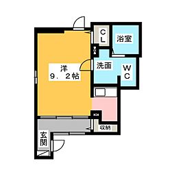 クレール葵 1Kの間取図画像