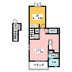 昇華 1LDKの間取図画像