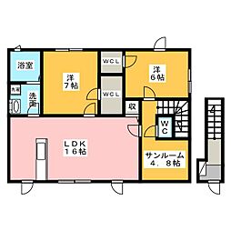 フォレストガーデン2B 2LDKの間取図画像