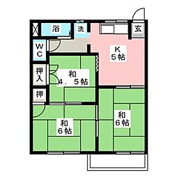 タウニィ小崎 3DKの間取図画像