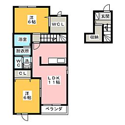 グレイスコート 2LDKの間取図画像