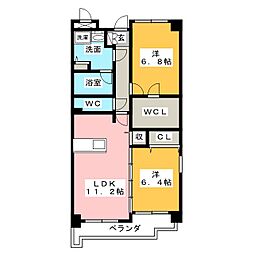 ベルザイア 2LDKの間取図画像