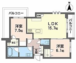 シャーメゾン国府宮駅前 2LDKの間取図画像