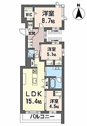 シャーメゾン国府宮駅前 3LDKの間取図画像