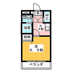 ペアハイツシャトーピア 1Kの間取図画像