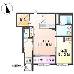 ボナール 1LDKの間取図画像