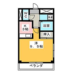 メルシー寿E 1Kの間取図画像
