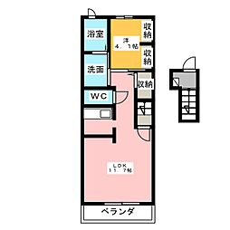 K'sパトリ 1LDKの間取図画像