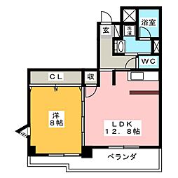 La.高島 1LDKの間取図画像