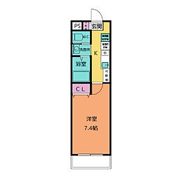 A・City清須桃栄 1Kの間取図画像