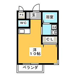メゾンMK-1 ワンルームの間取図画像