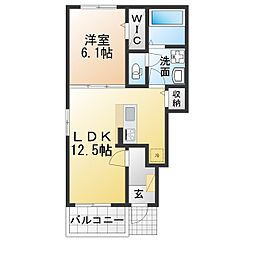 レガーレ ウノ 1LDKの間取図画像