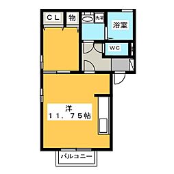 ヴァン・ドミール ワンルームの間取図画像