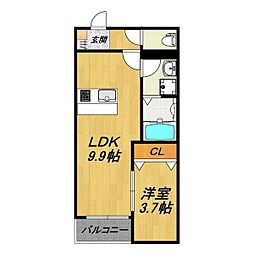 LE COCON 稲沢V 1LDKの間取図画像