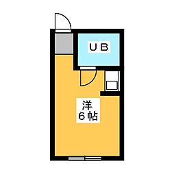 東朝日荘 ワンルームの間取図画像