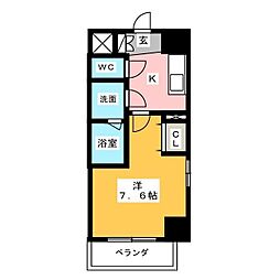 KSmartKomaki 1Kの間取図画像