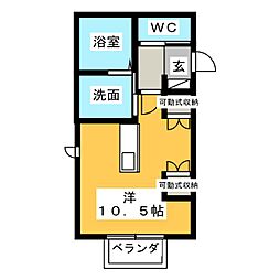 フェリス小牧中央 ワンルームの間取図画像