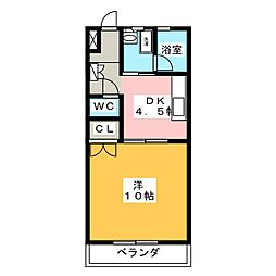 サンライズ小牧 1DKの間取図画像