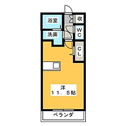 エクセレント若宮B ワンルームの間取図画像