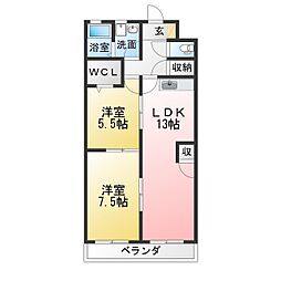 スピリッツ・堀の内 3DKの間取図画像