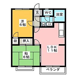 コーポラス藤島 2LDKの間取図画像
