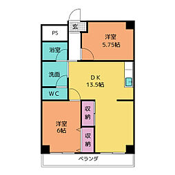 EASTSUNRISE 2LDKの間取図画像