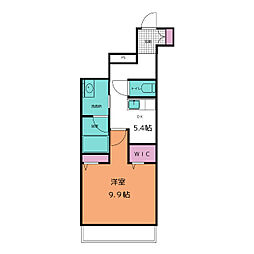スブリミス 2階1Kの間取り