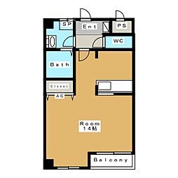 ケーズ・ビル ワンルームの間取図画像