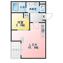 Jack kamishigeharaI 1LDKの間取図画像