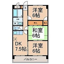 ジュネス保田3 3DKの間取図画像