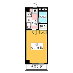 アゼリア2号館 1Kの間取図画像