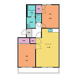 エクセルサンパレス 2LDKの間取図画像